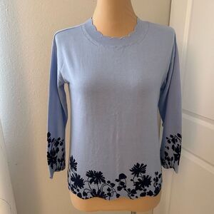 Talbots Blue Floral Long Sleeve Shirt SP